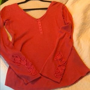 Coral long sleeve top